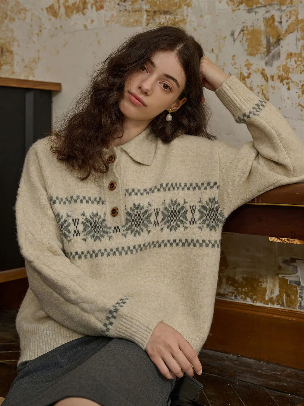 Norah Snowflake Fair Isle Sweater