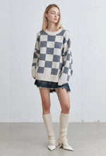 Checked Crewneck Sweater