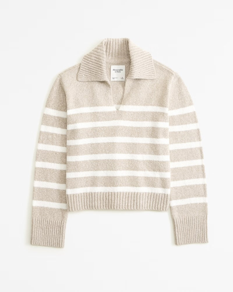 Textural Notch-Neck Sweater