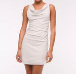 Cowl Neck Draped Mini Dress