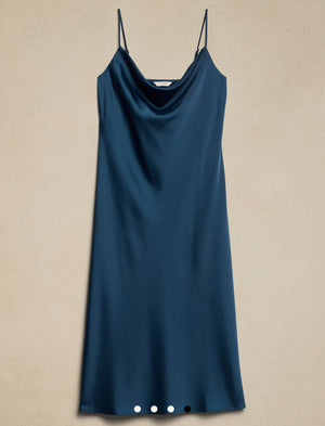 Cowl Neck Midi Slip Dress