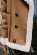 Callen Suede and Fur Faux Shearling Coat