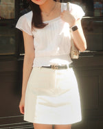 Girls Lace-Trim Smocked Waist Top
