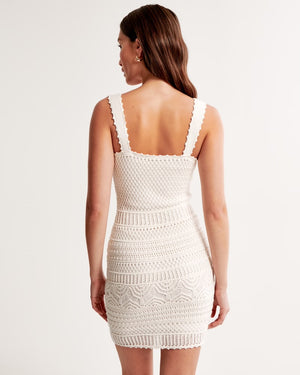 Crochet-Style Mini Dress