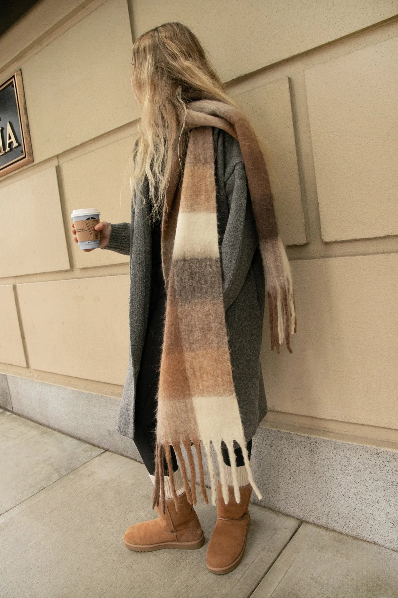 Patterned Scarf with Tassels