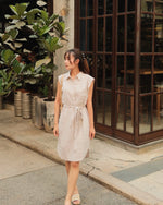 Linen-Blend Knee-Length Shirtdress