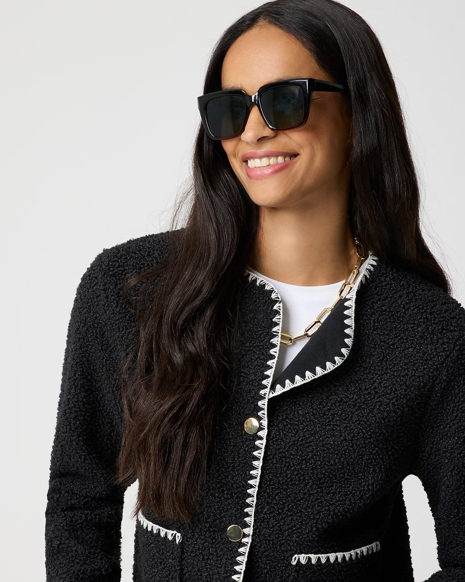 Sherpa Blanket-Stitch Jacket