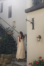 Bembe Beige Tie-Strap Tiered Maxi Dress