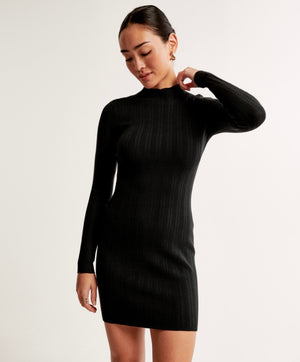 Mockneck Mini Sweater Dress