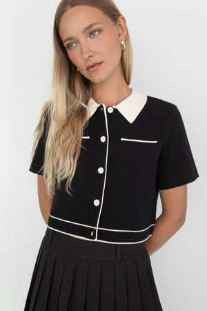 Cropped Knit Blouse + Skirt Set