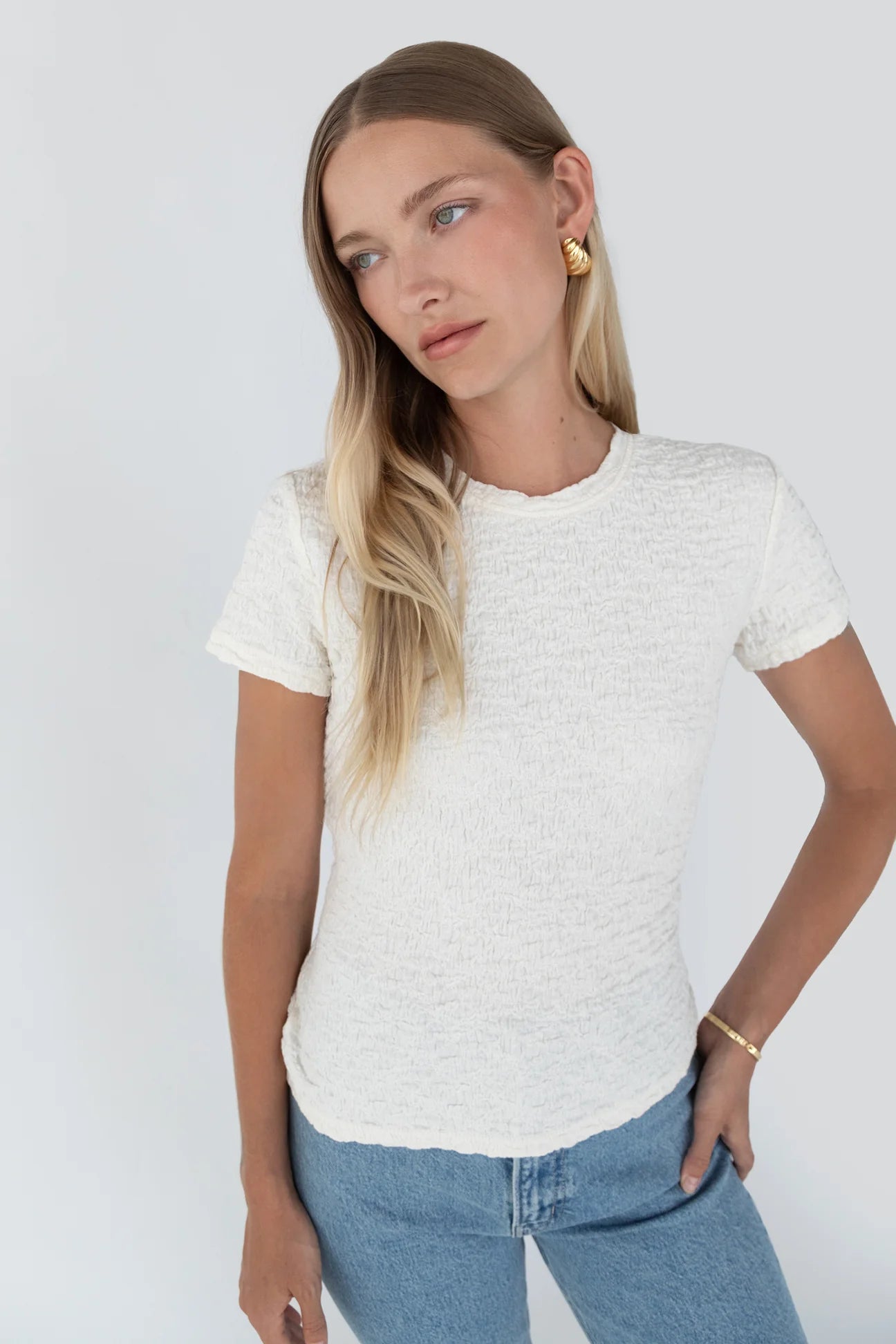 Crinkle Textured T-Shirt