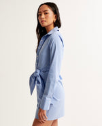 Long-Sleeve Wrap Shirt Dress