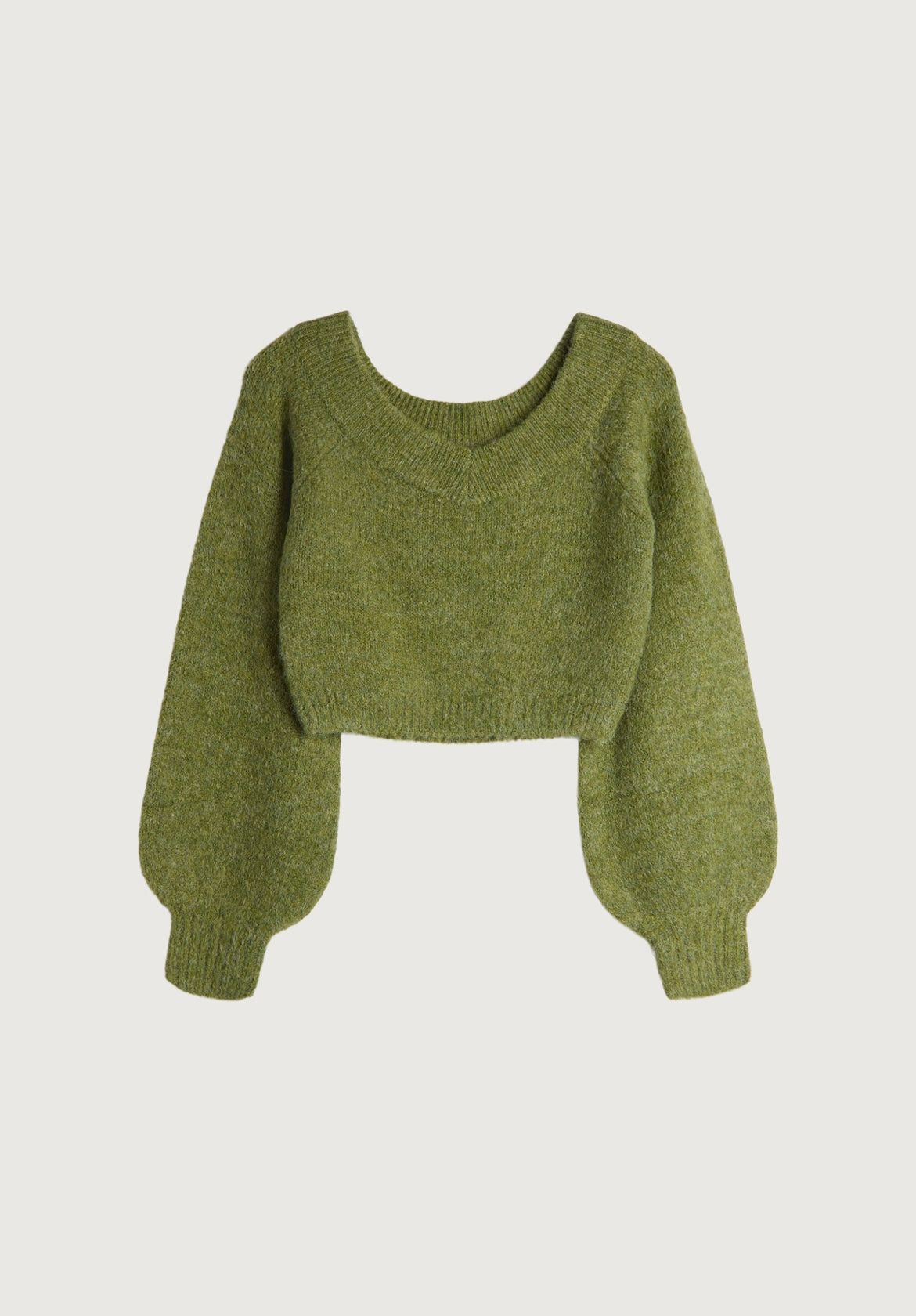 Cropped Wide Neckline Sweater