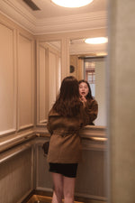 Canele Herringbone Wool Coat