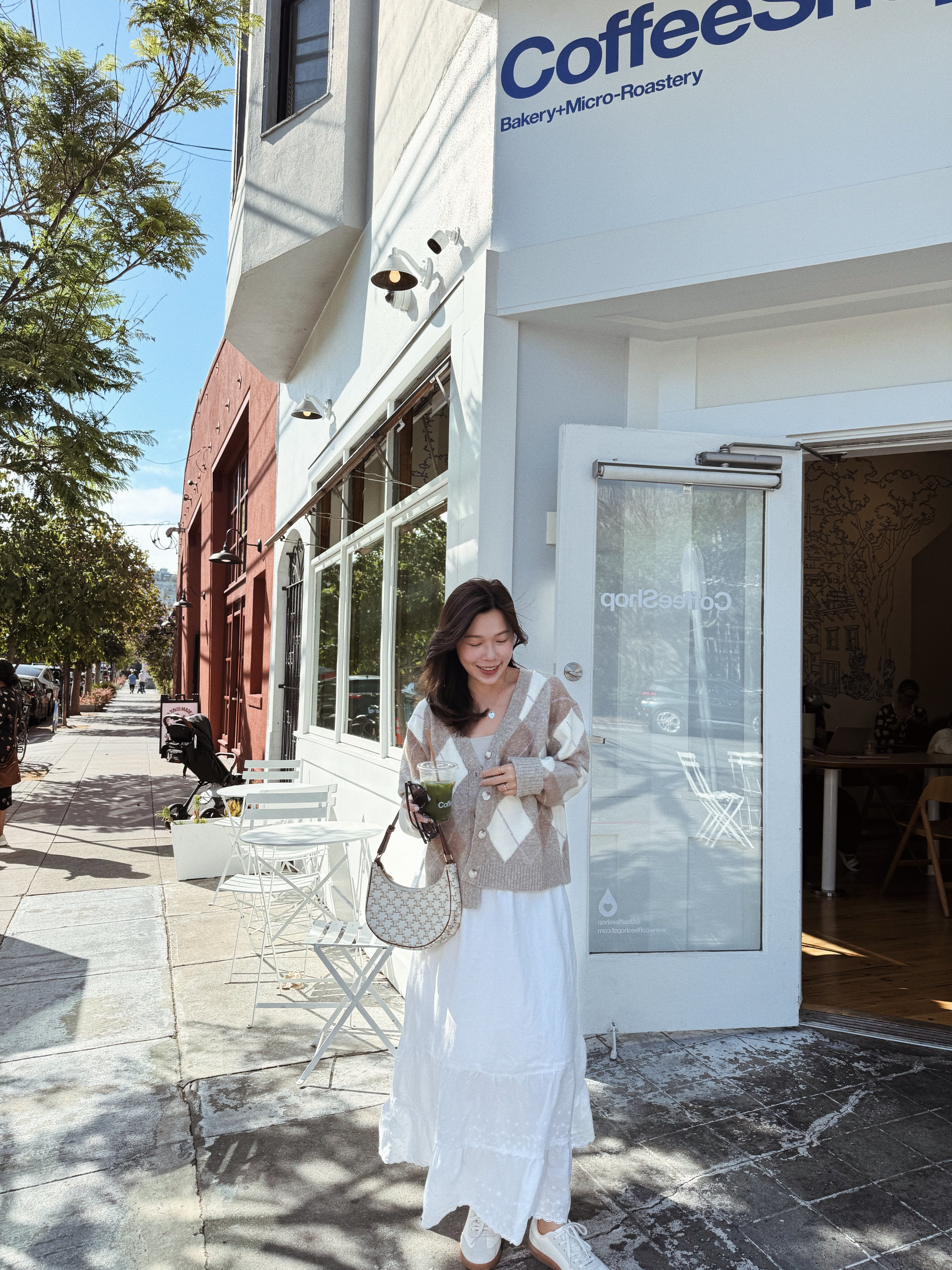 As If Argyle V Neck Cardigan