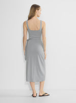 Squareneck Wrap Midi Dress