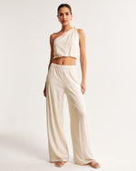 Crinkle Textured Pull-On Pant