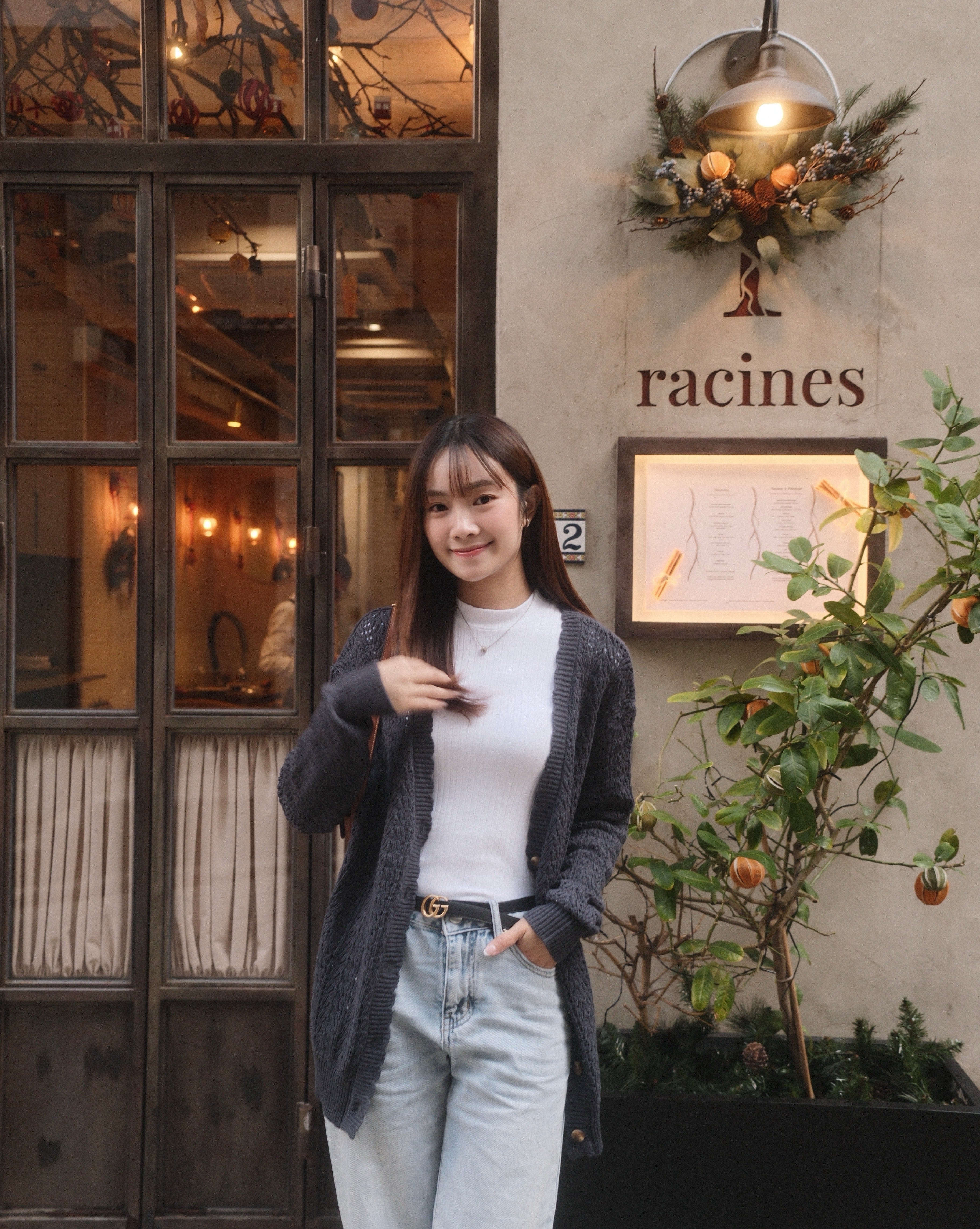 Scalloped V Neck Open Knit Cardigan