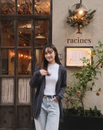 Scalloped V Neck Open Knit Cardigan