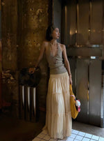 Pleated and Gathered Tulle Skirt