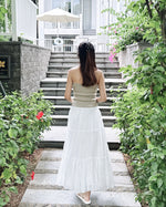 Pleated and Gathered Tulle Skirt
