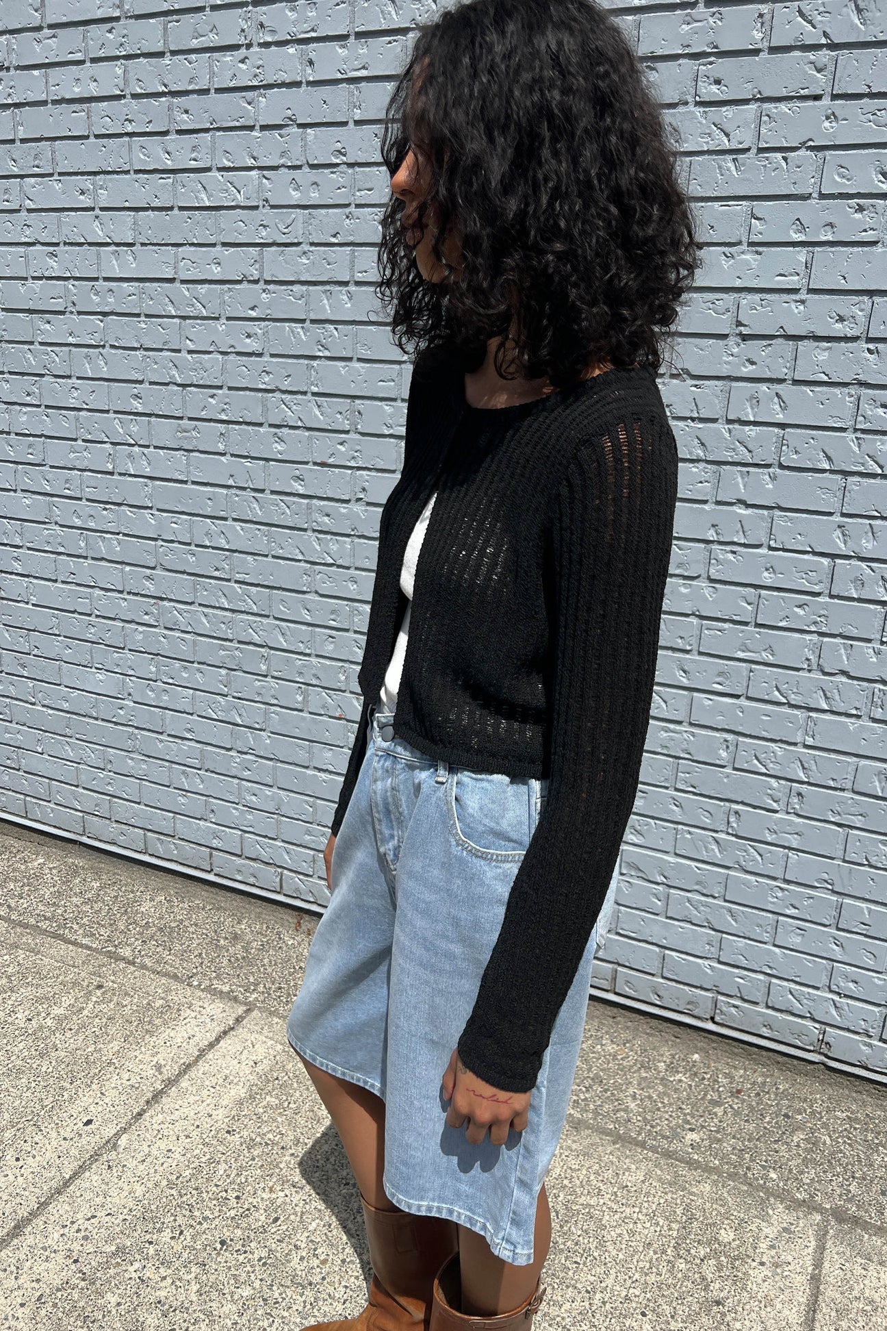 Cropped Crochet Cardigan