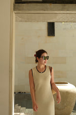 Resort Contrast Midi Knit Dress