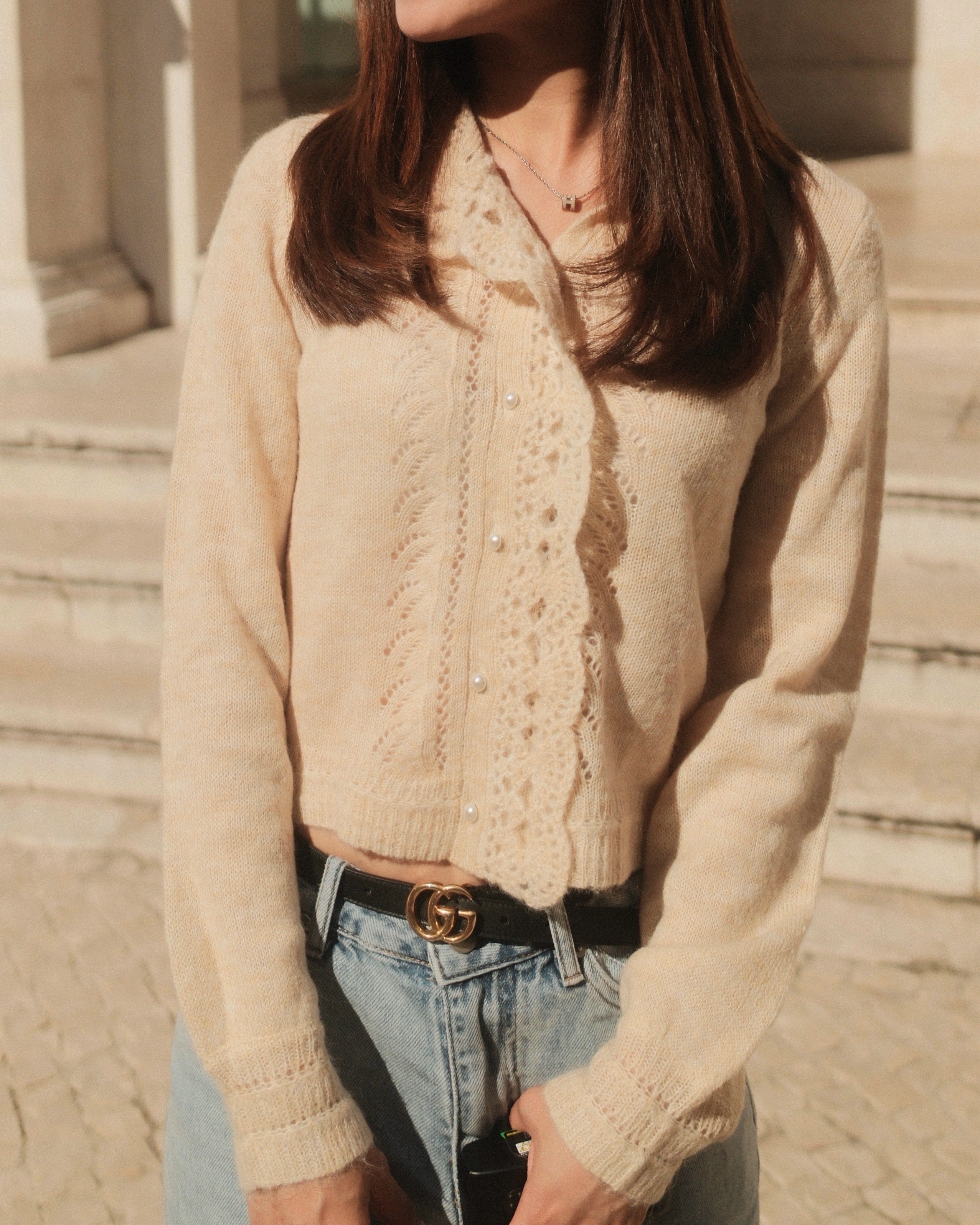 Lauren Wavy Collar Cardigan