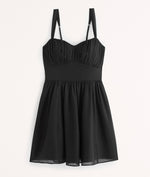 Ruched Chiffon Mini Dress