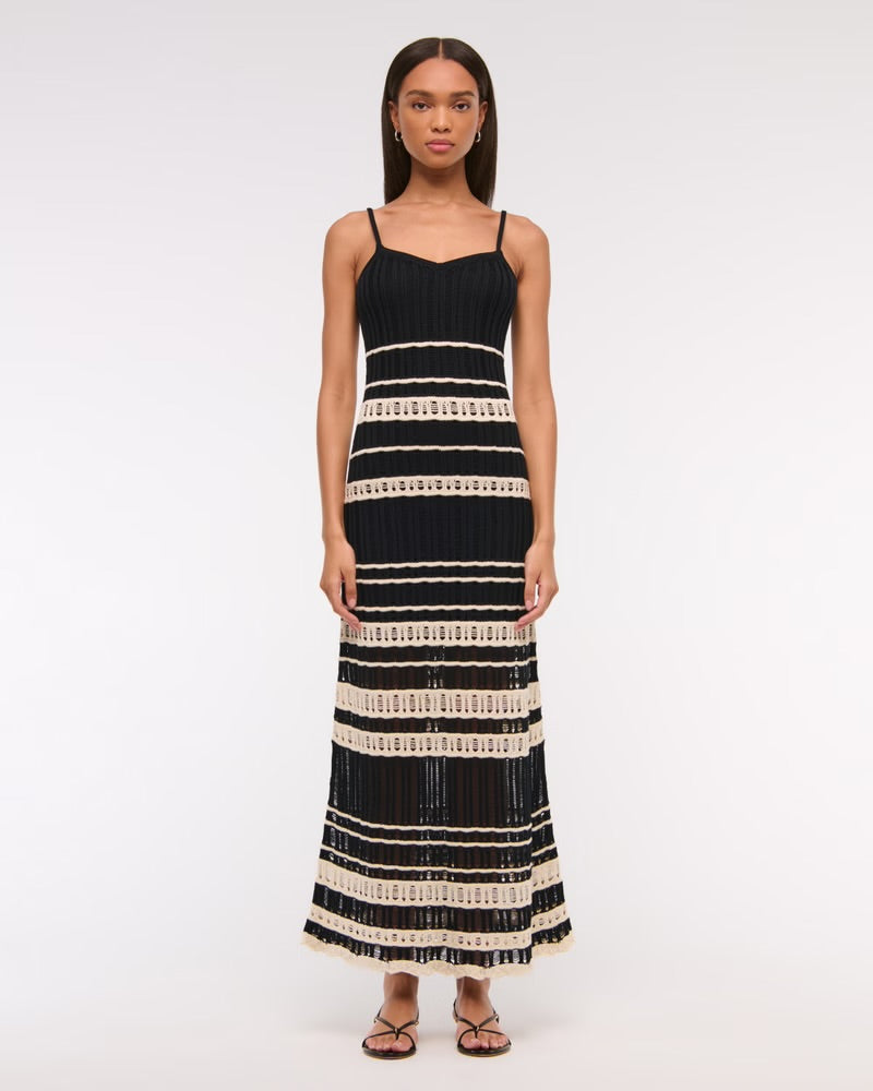 Crochet-Style Maxi Dress