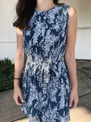 High-Neck Plisse Mini Dress