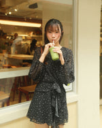 Long-Sleeve Plunge Wrap Mini Dress