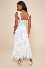 Tie-Strap Tiered Midi Dress