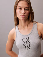 Cotton Rib Logo Graphic Tank Dress