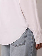Cotton Poplin Relaxed Button-Down Shirt
