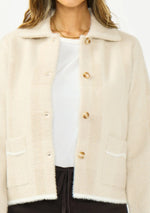 Marine Plaid Sweater Jacket