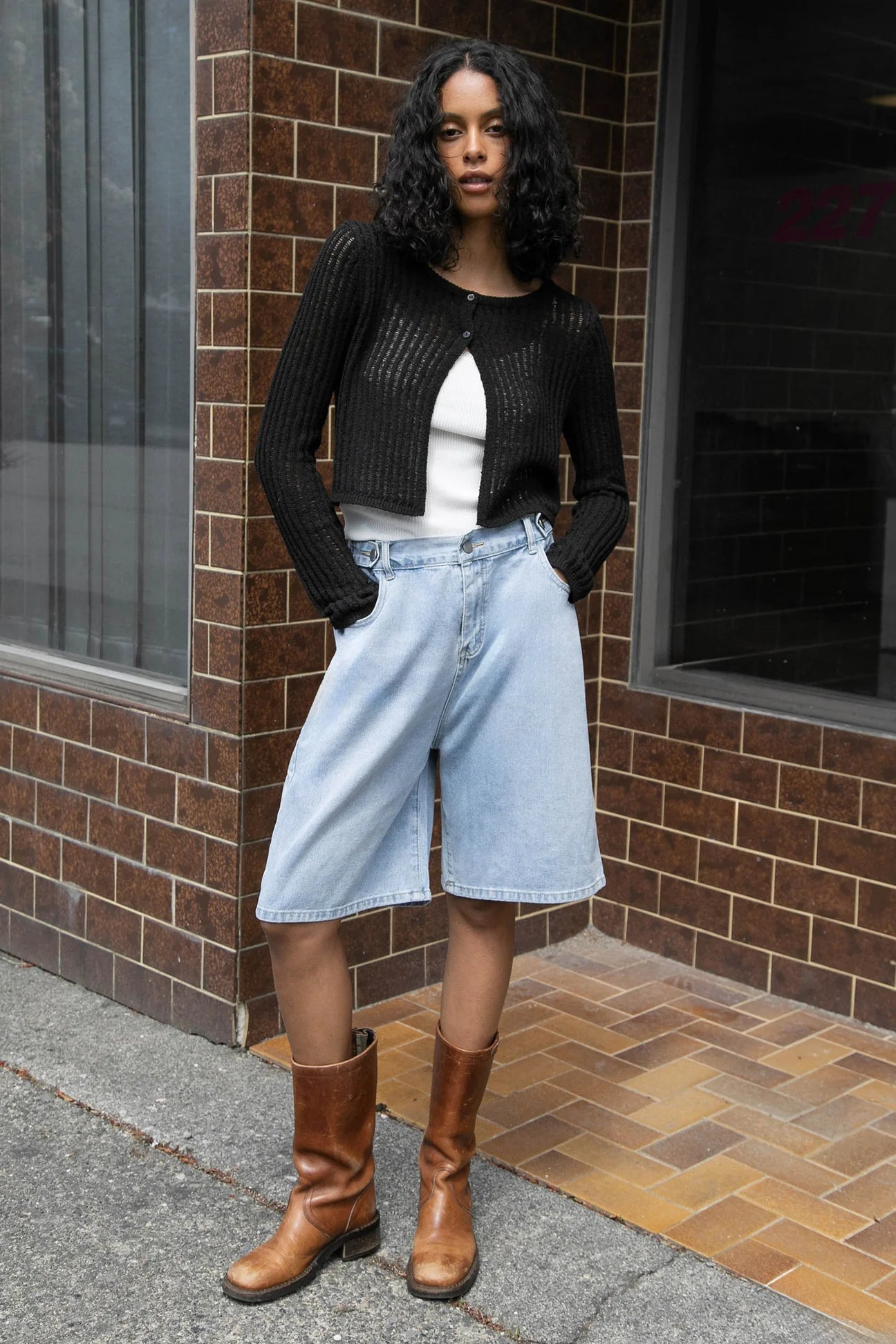 Cropped Crochet Cardigan