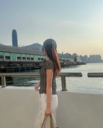 Gingham Print Ruffle-Edge Top