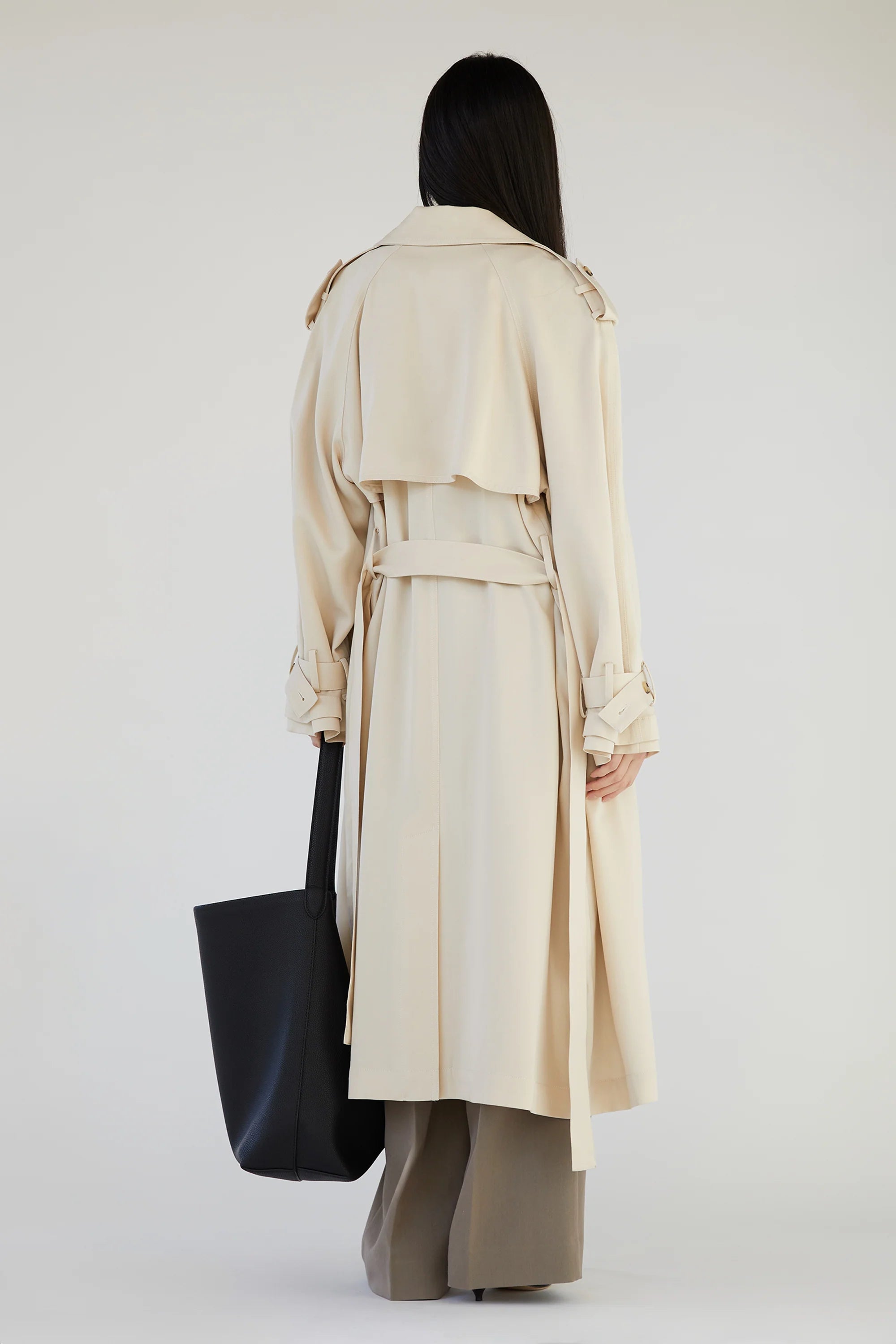 Flowy Tencel Trench Coat