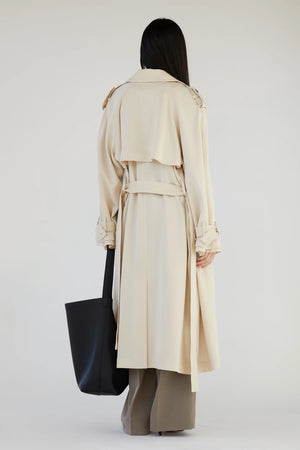 Flowy Tencel Trench Coat
