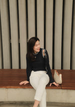 Contrast Trim Cardigan Set