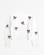 Bow/Pearl Crew sweater