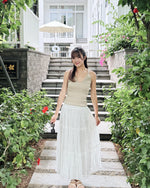 Pleated and Gathered Tulle Skirt