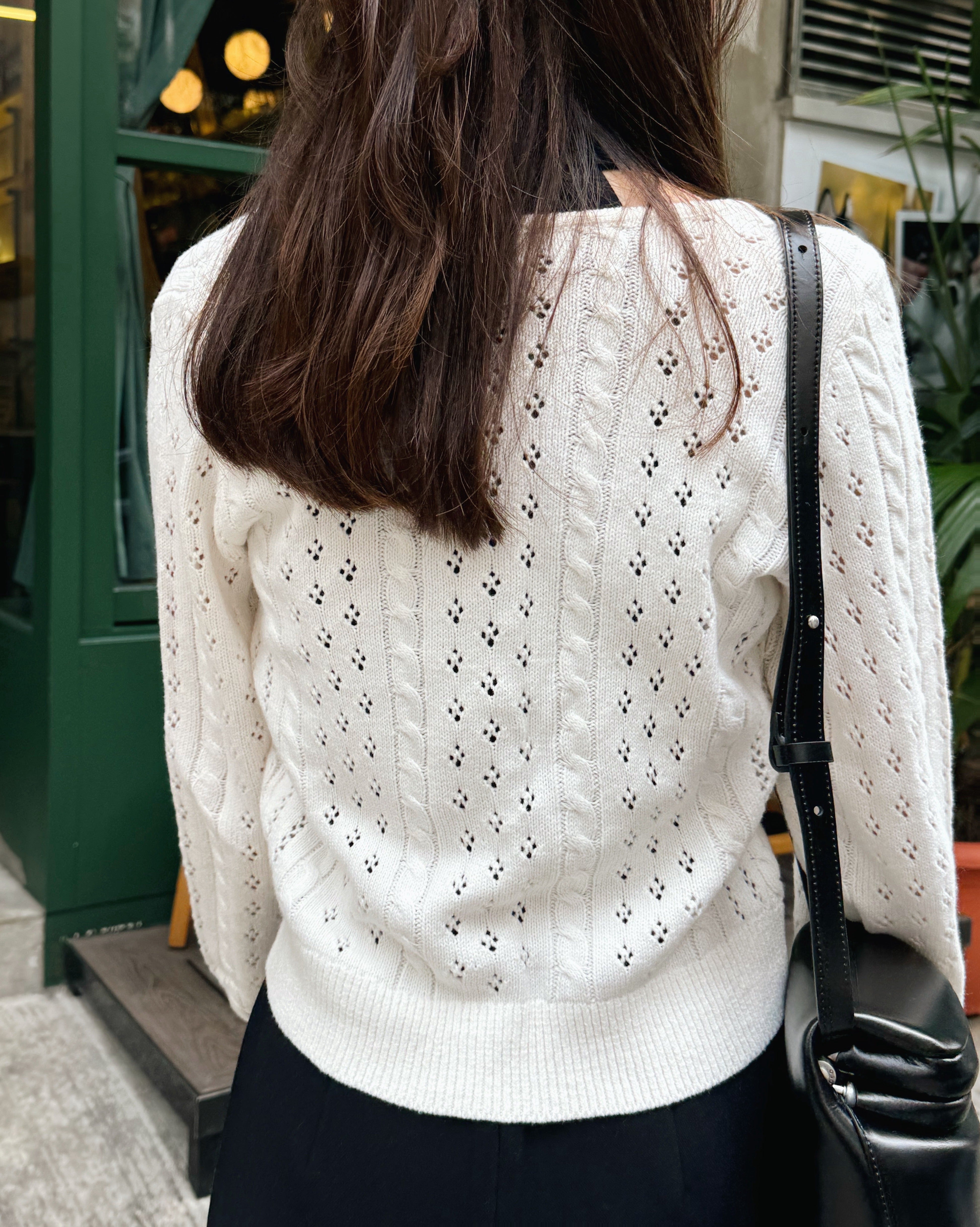 Girls Cropped Cable Knit Cardigan