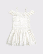 Girls Lace Off Shoulder Mini Dress