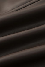 Ashley Oversized Faux Leather Jacket - Dark Umber