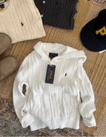 Girls Mini-Cable Cotton Full-Zip Hoodie