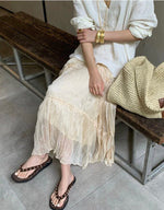Pleated and Gathered Tulle Skirt