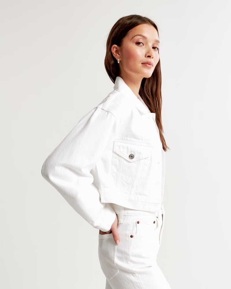 Cropped Denim Trucker Jacket