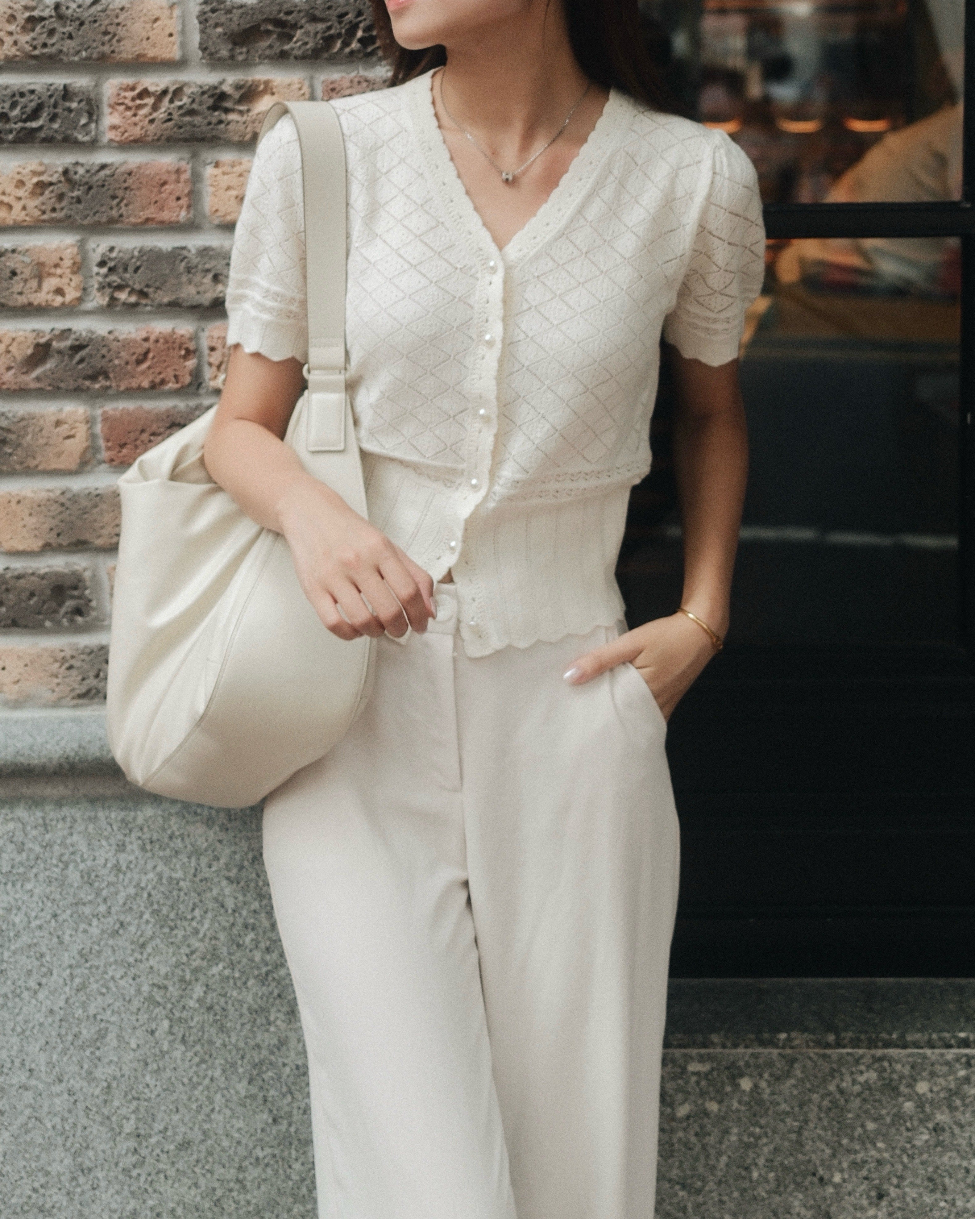 Lucia Hollow Cotton Cardigan